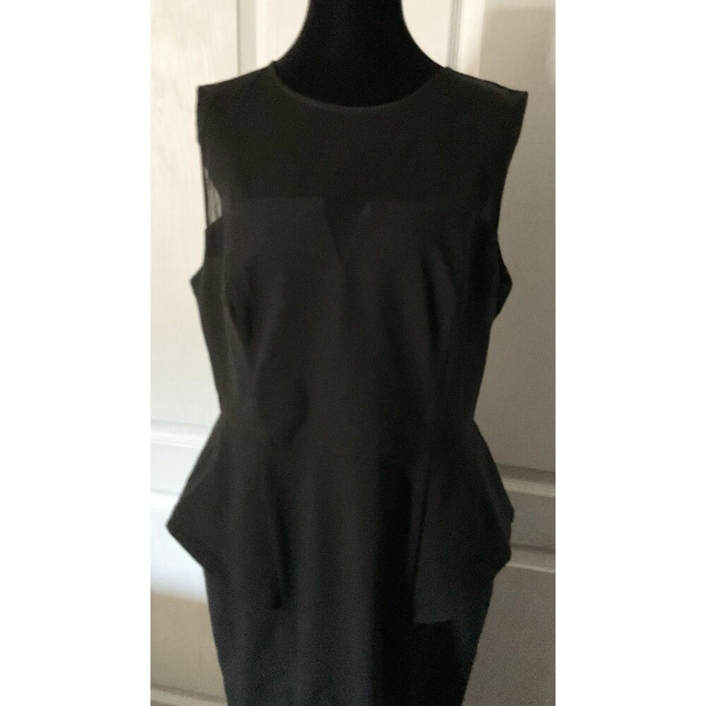 Aidan By Aidan Mattox Women’s Cocktail MIDI Sheer Top Peplum Dress Size 14